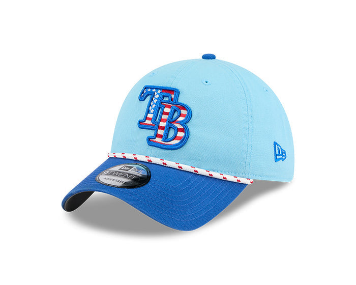 Rays New Era Light Blue 2025 Fourth of July 9Twenty Adjustable Hat
