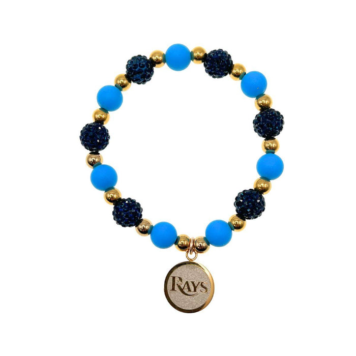 RAYS GOLD BLUE SADIE RUSTIC CUFF BEADED BRACELET - The Bay Republic | Team Store of the Tampa Bay Rays & Rowdies