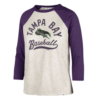 Rays Women's 47 Brand Gray Purple City Connect Skateray Raglan T-Shirt
