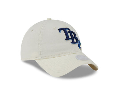 Rays Women's New Era 2025 Cream Floral 9Twenty Adjustable Hat