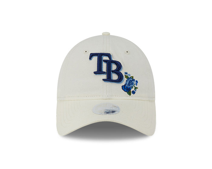 Rays Women's New Era 2025 Cream Floral 9Twenty Adjustable Hat