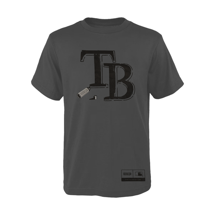 Rays Youth Baseballism Gray TB Eye Black T-Shirt