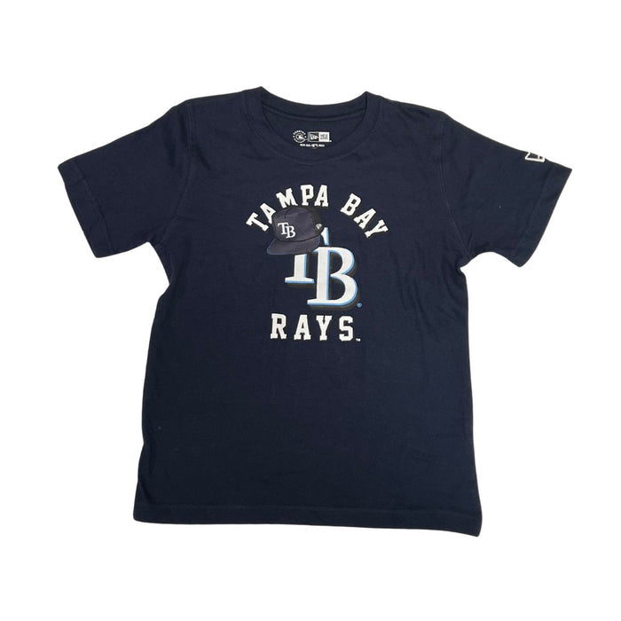 Rays Youth New Era Navy Blue Tampa Bay TB Cap T-Shirt