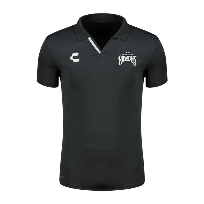 Rowdies Charly Black Two Star V Neck Polo