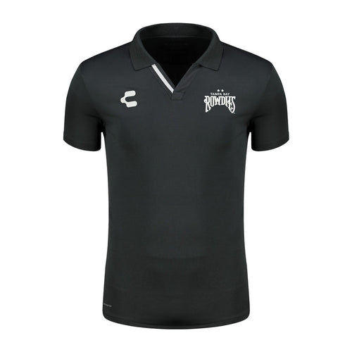Rowdies Charly Black Two Star V Neck Polo