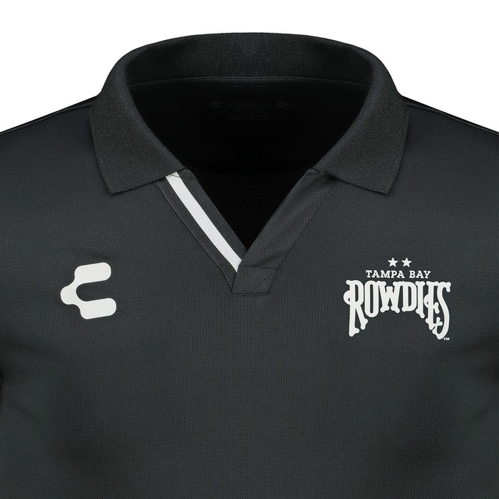 Rowdies Charly Black Two Star V Neck Polo