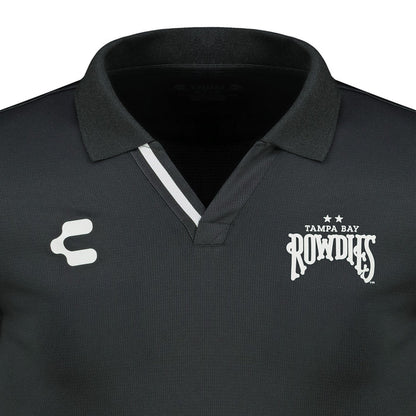 Rowdies Charly Black Two Star V Neck Polo