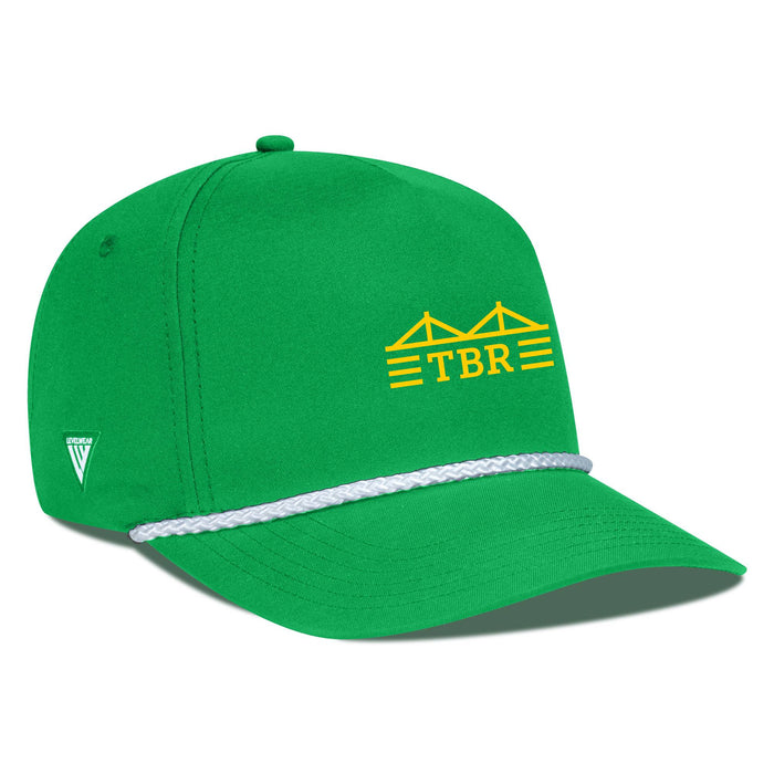 Rowdies Levelwear Green Gambit Rope TBR Bridge Logo Snapback Hat