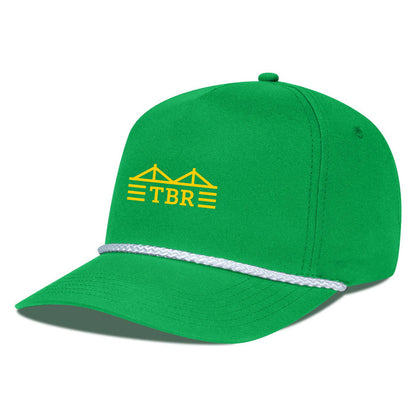Rowdies Levelwear Green Gambit Rope TBR Bridge Logo Snapback Hat