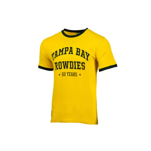 Rowdies Yellow Green 50 Years Ringer T-Shirt
