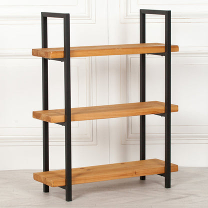 Rustic Wooden Industrial 3 Tier Bookcase Shelving Unit - Modern Home Interiors