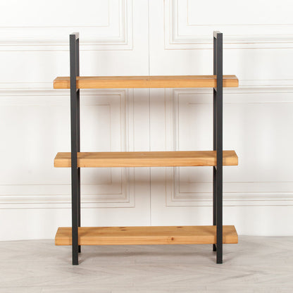 Rustic Wooden Industrial 3 Tier Bookcase Shelving Unit - Modern Home Interiors