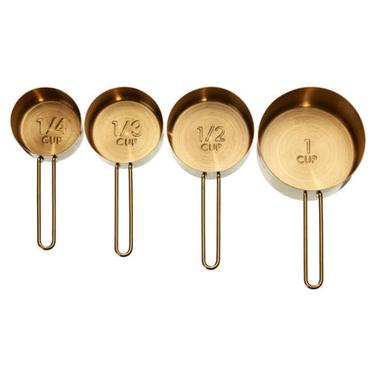Set of 4 Measuring Cups Servings - Gold
