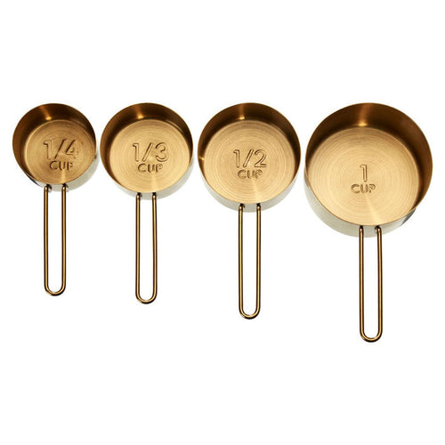 Set of 4 Measuring Cups Servings - Gold