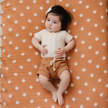 Sunshine Muslin Crib Sheet