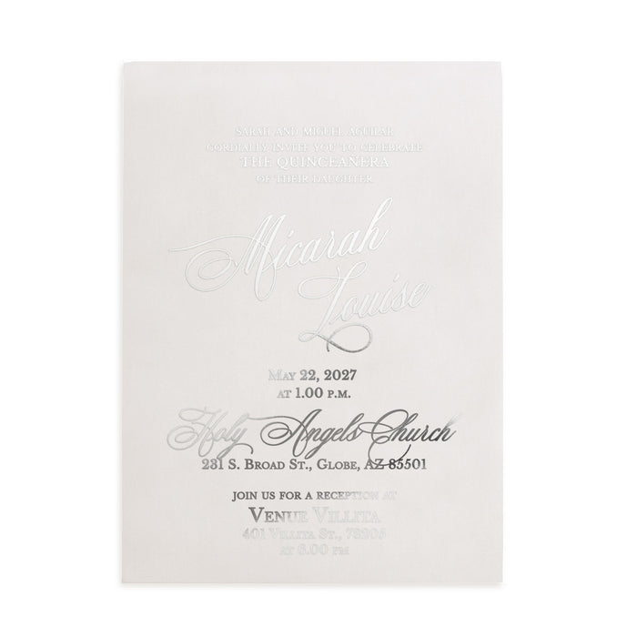 Vellum Quinceanera Invitation