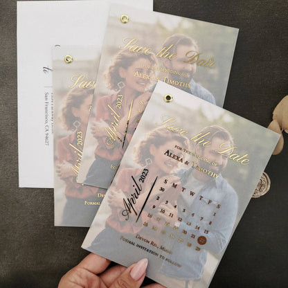 Vellum Save the Date Invite with Custom Picture - XOXOKristen