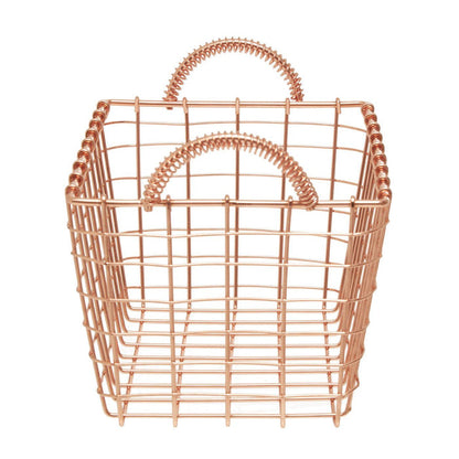 Vertex Rectangular Basket - Copper - Modern Home Interiors