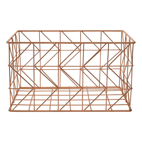 Vertex Zig Zag Wire Storage Basket - Copper