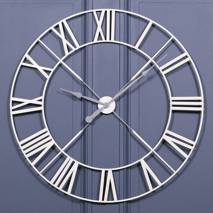 Vintage Cream Distressed 110cm Twist Frame Wall Clock - Modern Home Interiors