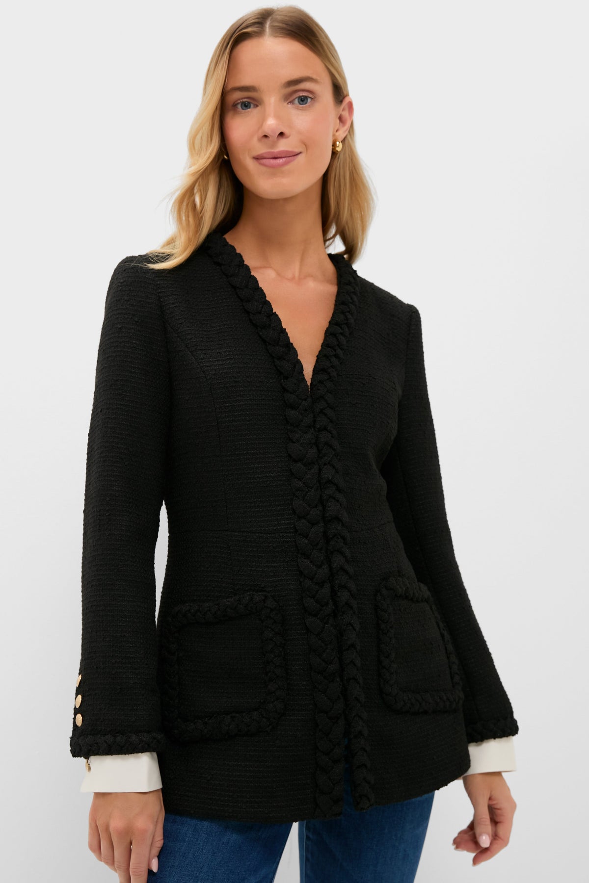 Black Braided Trim Shay Jacket