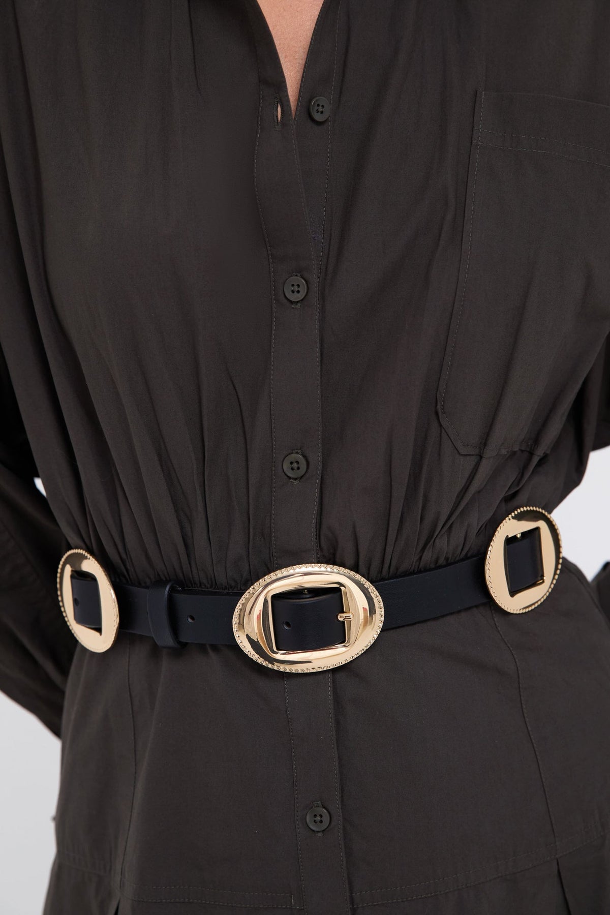 Black Western Buckle Belt