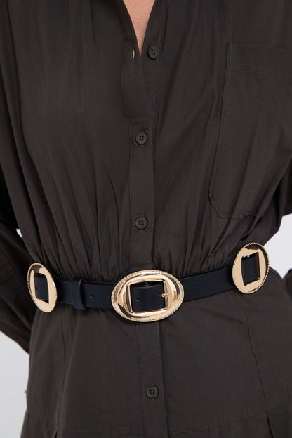 Black Western Buckle Belt
