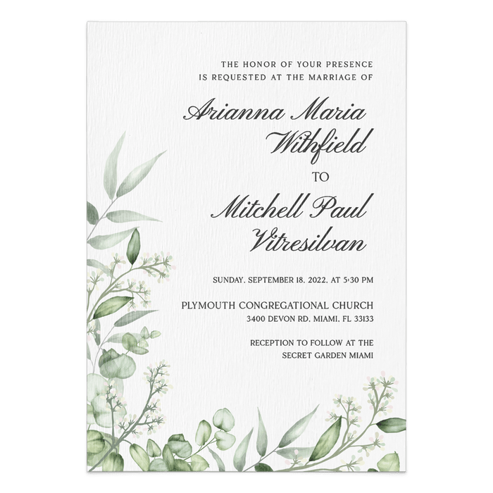 Wedding Floral Greenery Invitation Suite - XOXOKristen