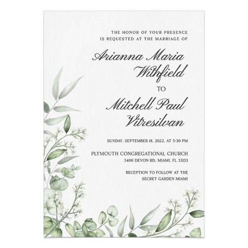 Wedding Floral Greenery Invitation Suite - XOXOKristen