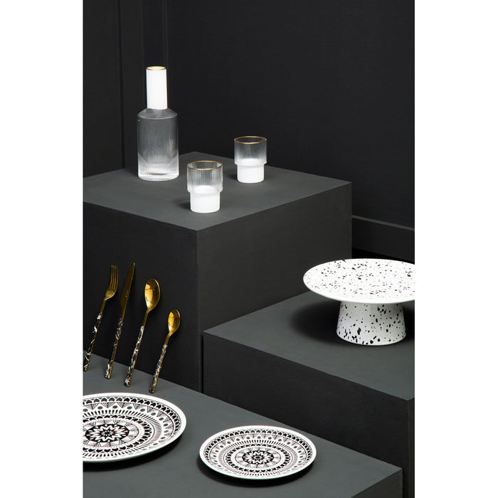 White Marble Speckled Cake Stand - Modern Home Interiors