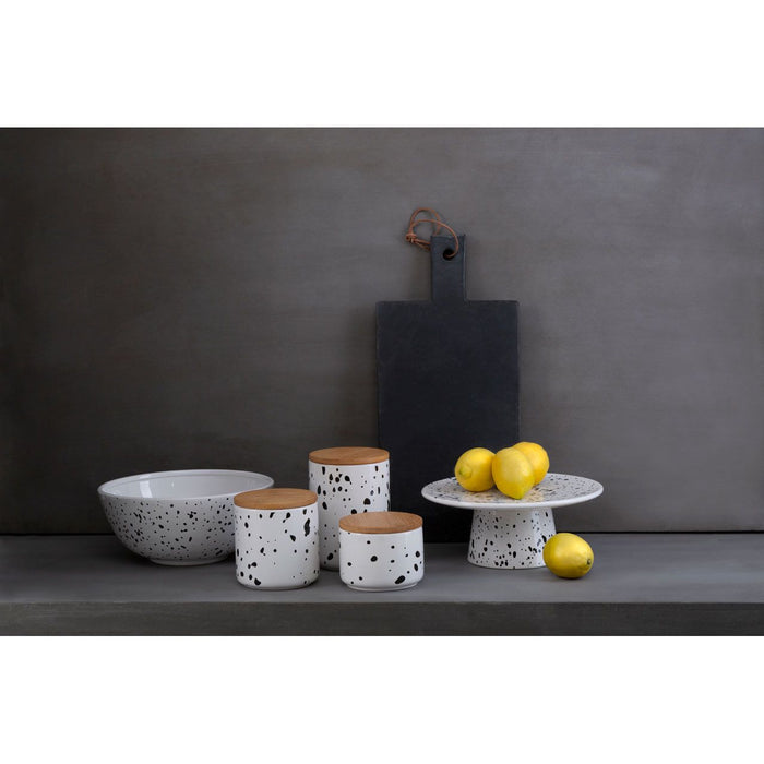 White Marble Speckled Cake Stand - Modern Home Interiors