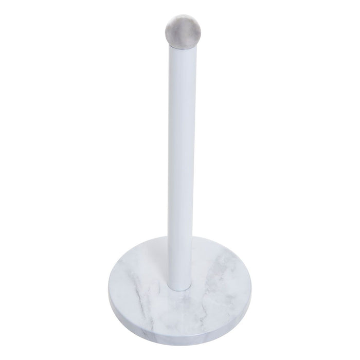 White/Grey Marble Effect Kitchen Roll Holder - Modern Home Interiors