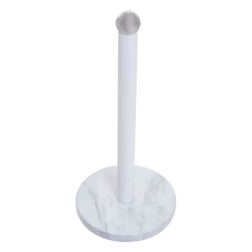 White/Grey Marble Effect Kitchen Roll Holder - Modern Home Interiors