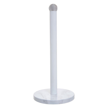 White/Grey Marble Effect Kitchen Roll Holder - Modern Home Interiors