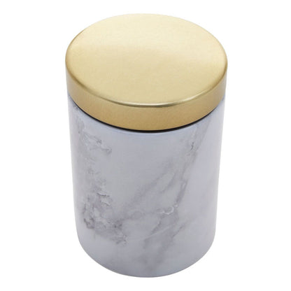White/Grey Marble Effect Storage Tin Set - 5 Pc