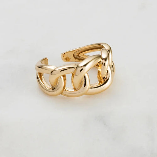 Wide Link Ring - Gold
