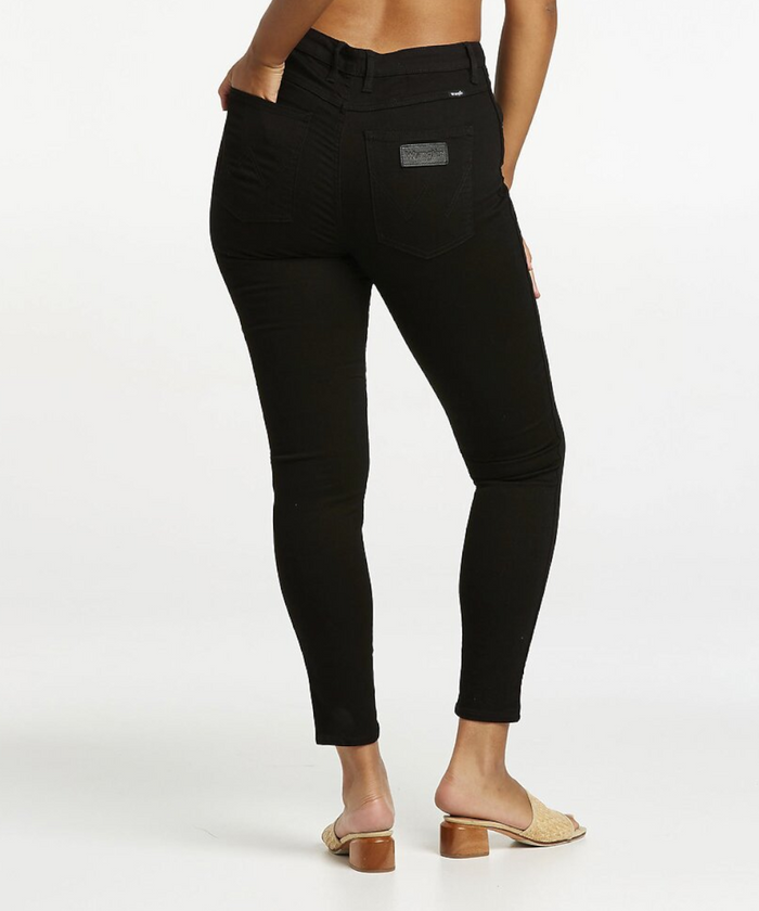 Wrangler Skinny Hi Pins Jeans (Black Super Sonic)