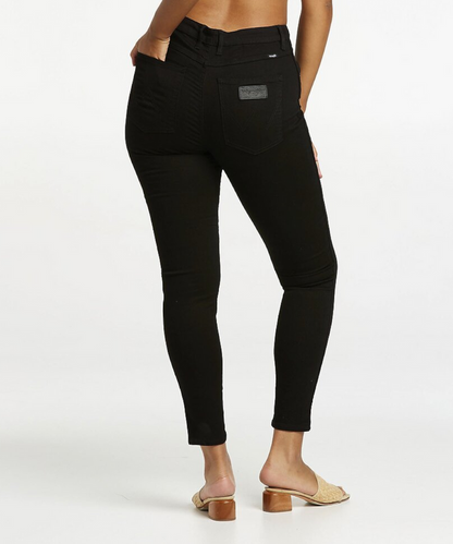 Wrangler Skinny Hi Pins Jeans (Black Super Sonic)