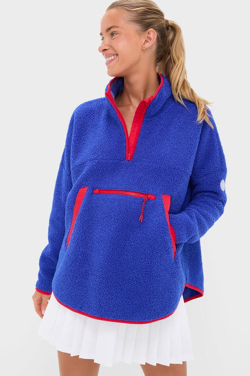 Blue and Red Fleece Cady Quarter Zip